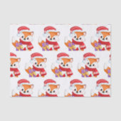 Weihnachtsfox mit Lila Geschenk Seidenpapier (Vorderseite)