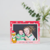 Weihnachtsfox Niedliche Personalisierte Fotokarte Postkarte (Stehend Vorderseite)