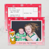 Weihnachtsfox Niedliche Personalisierte Fotokarte Postkarte (Vorne/Hinten)