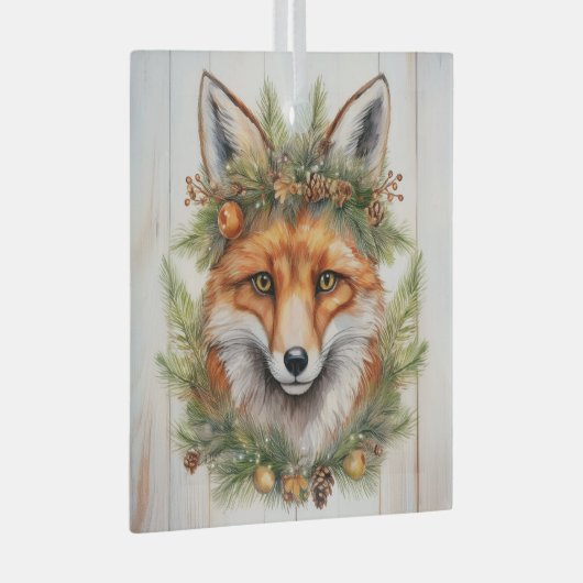 Weihnachtsfox Ornament Aus Glas (Vorderseite Rechts)