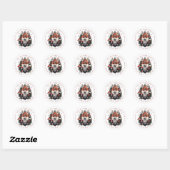 Weihnachtsfox-Round-Stickers Runder Aufkleber (Blatt)