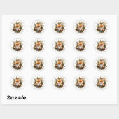 Weihnachtsfox-Round-Stickers Runder Aufkleber (Blatt)