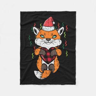 Weihnachtsfox Weihnachtsmann Mädchen Jungen Kinder Fleecedecke