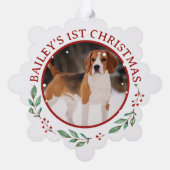 Weihnachtsfoxhund Hund Personalisiert Ornament Karte (Rückseite)