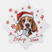 Weihnachtsfoxhund Hund Personalisiert Ornament Karte (Vorderseite)