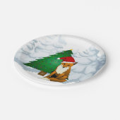 Weihnachtsfoxpapier-Platte Pappteller (Schrägansicht)