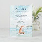 Weihnachtsfoxschneebaume Einladung (Stehend Vorderseite)