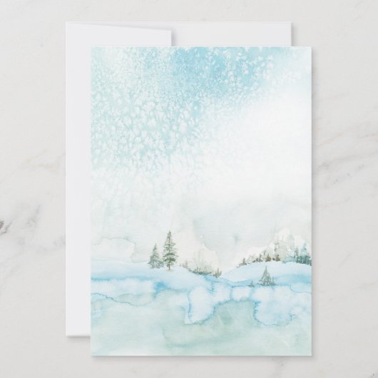 Weihnachtsfoxschneebaume Einladung (Rückseite)