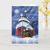 Weihnachtsfrachter und -schlepper karte (Gelbe Blume)