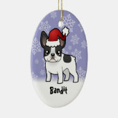 Weihnachtsfranzösische Bulldogge (addieren Sie Keramik Ornament (Rechts)