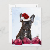 Weihnachtsfranzösische Bulldogge Feiertagspostkarte (Vorne/Hinten)