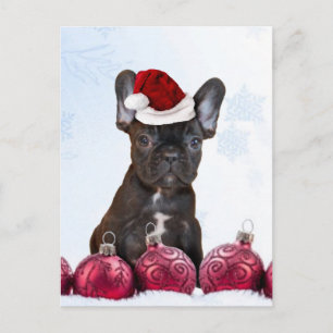 Weihnachtsfranzösische Bulldogge Feiertagspostkarte