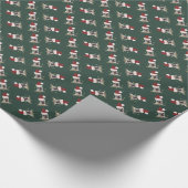 Weihnachtsfranzösische Bulldogge Geschenkpapier (Ecke)