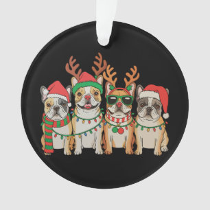 Weihnachtsfranzösische Bulldogge Hund Xmas Lichter Ornament
