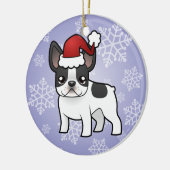 Weihnachtsfranzösische Bulldogge Keramik Ornament (Links)