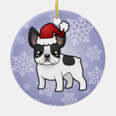 Weihnachtsfranzösische Bulldogge Keramik Ornament (Hinten)
