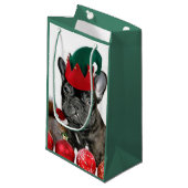 Weihnachtsfranzösische Bulldogge Kleine Geschenktüte (Vorderseite Schrägansicht)
