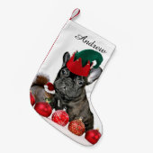 Weihnachtsfranzösische Bulldogge Kleiner Weihnachtsstrumpf (Vorderansicht (hängend))