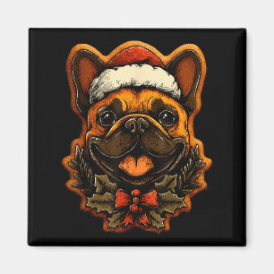 Weihnachtsfranzösische Bulldogge mit Santa-Hut Gin Magnet