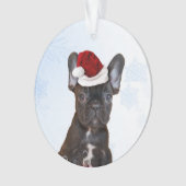 Weihnachtsfranzösische Bulldogge Ornament (Vorderseite)