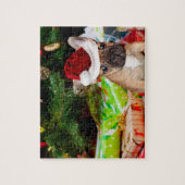 Weihnachtsfranzösische Bulldogge Puzzle (Vertikal)