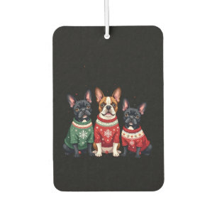 Weihnachtsfranzösische Bulldoggen Xmas Franzose Hu Autolufterfrischer