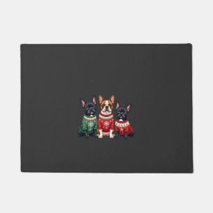 Weihnachtsfranzösische Bulldoggen Xmas Franzose Hu Fußmatte