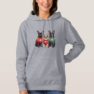 Weihnachtsfranzösische Bulldoggen Xmas Franzose Hu Hoodie