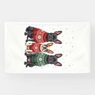 Weihnachtsfranzösische Bulldoggen Xmas Französisch Banner