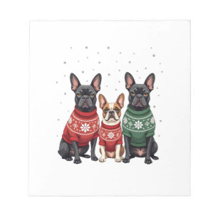 Weihnachtsfranzösische Bulldoggen Xmas Französisch Notizblock