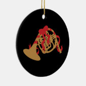 Weihnachtsfranzösisches Horn Keramikornament (Rechts)