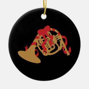 Weihnachtsfranzösisches Horn Keramikornament