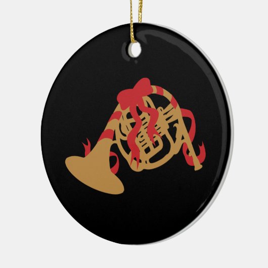 Weihnachtsfranzösisches Horn Keramikornament (Links)