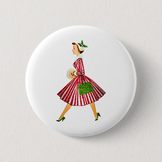 Weihnachtsfrau Button (Vorderseite)