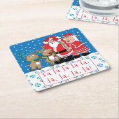 Weihnachtsfrau Claus Rechteckiger Pappuntersetzer (angewinkelt)