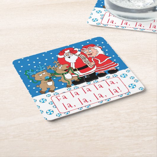 Weihnachtsfrau Claus Rechteckiger Pappuntersetzer (angewinkelt)