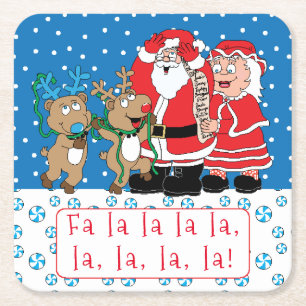 Weihnachtsfrau Claus Rechteckiger Pappuntersetzer