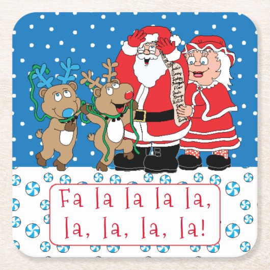 Weihnachtsfrau Claus Rechteckiger Pappuntersetzer (Vorderseite)