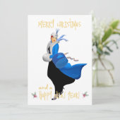 Weihnachtsfrau Frohe Weihnachtsgrüße Feiertagskarte (Stehend Vorderseite)