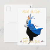 Weihnachtsfrau Frohe Weihnachtsgrüße Postkarte (Vorne/Hinten)
