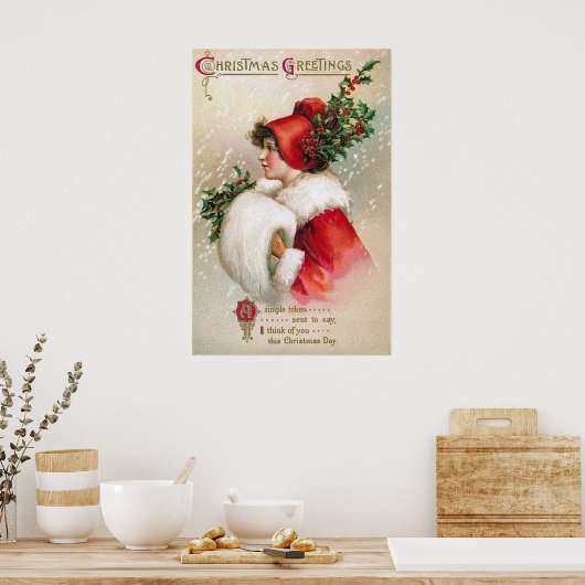 Weihnachtsfrau Holiday Poster (Küche)