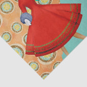 Weihnachtsfrau im Stil der 1950er Jahre mit Gesche Seidenpapier (Ausschnitt)