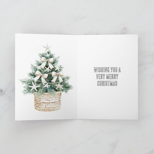 Weihnachtsfrau in Weihnachtsmannmütze Karte (Innenseite)