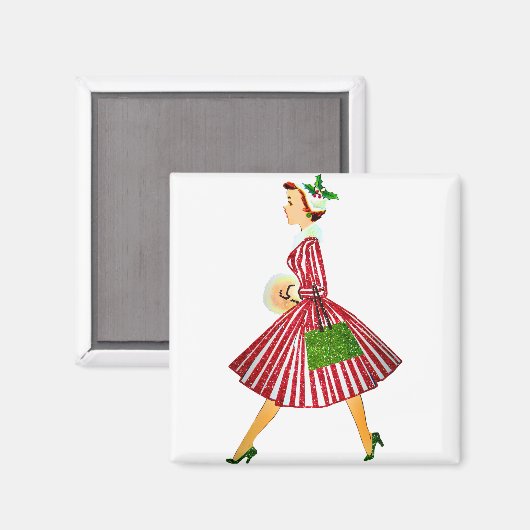 Weihnachtsfrau Magnet (Vorderseite/Rückseite)