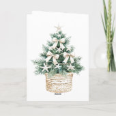 Weihnachtsfrau mit Geschenk Karte (Rückseite)