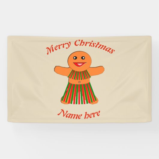 Weihnachtsfrau Party Gingerbread Banner (Horizontal)