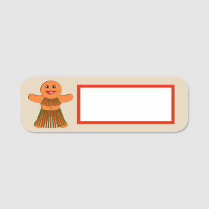 Weihnachtsfrau Party Gingerbread Namensschild