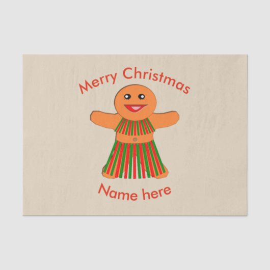 Weihnachtsfrau Party Gingerbread Seidenpapier (Vorderseite)