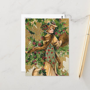 Weihnachtsfrau Postkarte