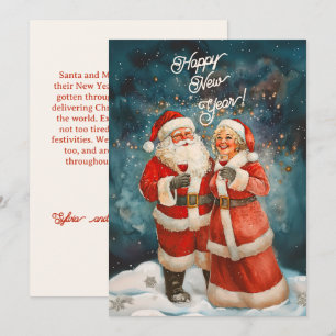 Weihnachtsfrau Santa Frau Claus Frohes Neues Jahr Feiertagskarte